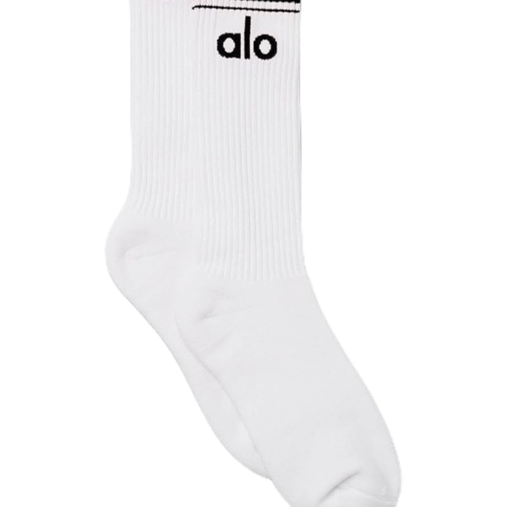 ALO Yoga White Athletic Crew Socks